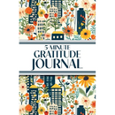5-Minute Gratitude Journal (Blue Cityscape with Yellow Sunflowers & Wildflowers): 6"x9" Guided Gratitude Journal with Five 1-Minute Daily Prompts, Mot